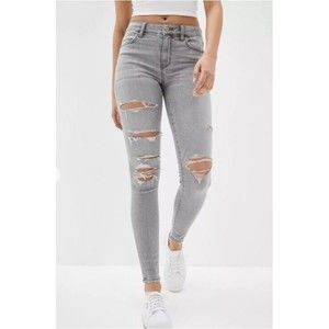 American Eagle Jeans Ne(x)t Level Stretch Jegging Women’s Size 0 Gray Denim